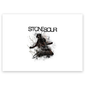 Поздравительная открытка с принтом Stone Sour в Тюмени, 100% бумага | плотность бумаги 280 г/м2, матовая, на обратной стороне линовка и место для марки
 | metal | rock | slipknot | stone sour | альтернатива | группы | кори тейлор | метал | музыка | ню метал | рок