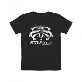 Детская футболка хлопок с принтом Stone Sour в Тюмени, 100% хлопок | круглый вырез горловины, полуприлегающий силуэт, длина до линии бедер | metal | rock | slipknot | stone sour | альтернатива | группы | кори тейлор | метал | музыка | ню метал | рок
