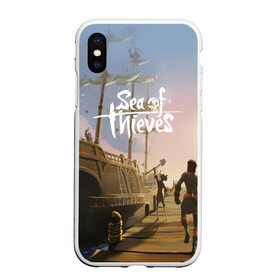 Чехол для iPhone XS Max матовый с принтом Sea of Thieves в Тюмени, Силикон | Область печати: задняя сторона чехла, без боковых панелей | blade | captain | game | hat | ken | pirate | sea of thieves | snake | sword | tatoo | woman | игры | пираты