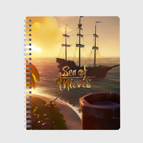 Тетрадь с принтом Sea of Thieves в Тюмени, 100% бумага | 48 листов, плотность листов — 60 г/м2, плотность картонной обложки — 250 г/м2. Листы скреплены сбоку удобной пружинной спиралью. Уголки страниц и обложки скругленные. Цвет линий — светло-серый
 | blade | captain | game | hat | ken | pirate | sea of thieves | snake | sword | tatoo | woman | игры | пираты