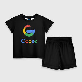 Детский костюм с шортами 3D с принтом GOOSE в Тюмени,  |  | android | google | gussi | андройд | гуси