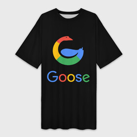 Платье-футболка 3D с принтом GOOSE в Тюмени,  |  | Тематика изображения на принте: android | google | gussi | андройд | гуси