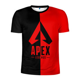 Мужская футболка 3D спортивная с принтом APEX LEGENDS RED в Тюмени, 100% полиэстер с улучшенными характеристиками | приталенный силуэт, круглая горловина, широкие плечи, сужается к линии бедра | Тематика изображения на принте: apex | legend | legends | titanfall | апекс | арех | бангалор | бладхаунд | верхушки | гибралтар | каустик | лайфлайн | легенда | легенды | ледженд | леджендс | мираж | орех | рэйф | титанфол