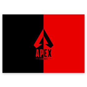 Поздравительная открытка с принтом APEX LEGENDS RED в Тюмени, 100% бумага | плотность бумаги 280 г/м2, матовая, на обратной стороне линовка и место для марки
 | Тематика изображения на принте: apex | legend | legends | titanfall | апекс | арех | бангалор | бладхаунд | верхушки | гибралтар | каустик | лайфлайн | легенда | легенды | ледженд | леджендс | мираж | орех | рэйф | титанфол