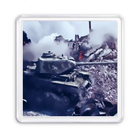 Магнит 55*55 с принтом Танки в Тюмени, Пластик | Размер: 65*65 мм; Размер печати: 55*55 мм | 23 февраля | tank | tanks | военные | война | вторая мировая | танк | танки | танкист | техника