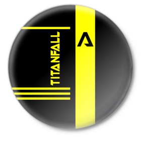 Значок с принтом Titanfall в Тюмени,  металл | круглая форма, металлическая застежка в виде булавки | боевой | меха | научно | оружие | робот | сеть | симулятор | снаряжение | спектры | титан | фантастика | шутер