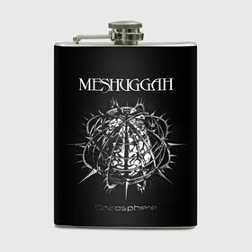 Фляга с принтом Meshuggah в Тюмени, металлический корпус | емкость 0,22 л, размер 125 х 94 мм. Виниловая наклейка запечатывается полностью | Тематика изображения на принте: djent | jens kidman | meshuggah | metal | грув метал | группы | метал | мешуга | музыка | рок