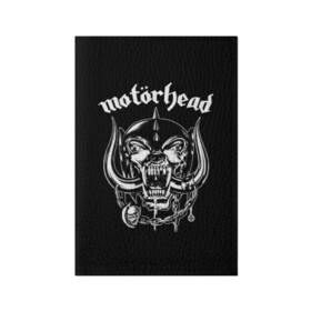 Обложка для паспорта матовая кожа с принтом Motorhead в Тюмени, натуральная матовая кожа | размер 19,3 х 13,7 см; прозрачные пластиковые крепления | motorhead | группы | лемми килмистер | метал | музыка | рок | хард рок | хеви метал