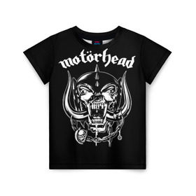 Детская футболка 3D с принтом Motorhead в Тюмени, 100% гипоаллергенный полиэфир | прямой крой, круглый вырез горловины, длина до линии бедер, чуть спущенное плечо, ткань немного тянется | motorhead | группы | лемми килмистер | метал | музыка | рок | хард рок | хеви метал