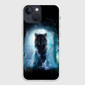 Чехол для iPhone 13 mini с принтом волк в Тюмени,  |  | wolf | волк | кайот | луна | ночь | собака