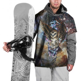 Накидка на куртку 3D с принтом сова космическая в Тюмени, 100% полиэстер |  | Тематика изображения на принте: owl | галактика | звезды | космос | млечный путь | ночь | птица | сова | филин