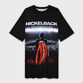 Платье-футболка 3D с принтом Nickelback в Тюмени,  |  | dark horse | feed the machine | nickelback | no fixed adress | группы | метал | музыка | никлбэк | рок | хард рок | чед крюгер