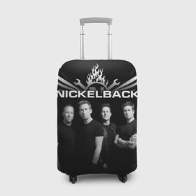 Чехол для чемодана 3D с принтом Nickelback в Тюмени, 86% полиэфир, 14% спандекс | двустороннее нанесение принта, прорези для ручек и колес | dark horse | feed the machine | nickelback | no fixed adress | группы | метал | музыка | никлбэк | рок | хард рок | чед крюгер