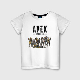 Детская футболка хлопок с принтом Full Roster в Тюмени, 100% хлопок | круглый вырез горловины, полуприлегающий силуэт, длина до линии бедер | apex | apex legends | legends | titanfall | titanfall apex legends | апекс | апекс ледженс | титанфол | титанфолл легендс