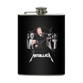 Фляга с принтом Metallica в Тюмени, металлический корпус | емкость 0,22 л, размер 125 х 94 мм. Виниловая наклейка запечатывается полностью | 