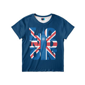 Детская футболка 3D с принтом London в Тюмени, 100% гипоаллергенный полиэфир | прямой крой, круглый вырез горловины, длина до линии бедер, чуть спущенное плечо, ткань немного тянется | city | england | flag | london | symbol | tow | uk | англия | башня | биг бен | великобритания | город | городской | графика | жёлтое | закат | иллюстрация | искусство | лондон | мода | молодёжная | небо | рисунок | символ
