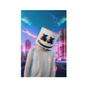 Обложка для паспорта матовая кожа с принтом Marshmello Glitch в Тюмени, натуральная матовая кожа | размер 19,3 х 13,7 см; прозрачные пластиковые крепления | Тематика изображения на принте: christopher | comstock | dj | dotcom | fortnite | friends | glitch | marshmallow | marshmello | usa | глитч | диджей | друзья | зефир | комсток | крис | мармелад | маршмэллоу | молнии | музыка | продюсер | сша | фортнайт | хаус | электро