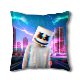 Подушка 3D с принтом Marshmello Glitch в Тюмени, наволочка – 100% полиэстер, наполнитель – холлофайбер (легкий наполнитель, не вызывает аллергию). | состоит из подушки и наволочки. Наволочка на молнии, легко снимается для стирки | christopher | comstock | dj | dotcom | fortnite | friends | glitch | marshmallow | marshmello | usa | глитч | диджей | друзья | зефир | комсток | крис | мармелад | маршмэллоу | молнии | музыка | продюсер | сша | фортнайт | хаус | электро