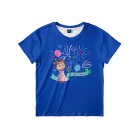 Детская футболка 3D с принтом Let`s celebrate! в Тюмени, 100% гипоаллергенный полиэфир | прямой крой, круглый вырез горловины, длина до линии бедер, чуть спущенное плечо, ткань немного тянется | 