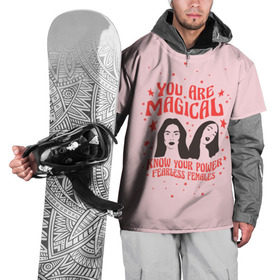 Накидка на куртку 3D с принтом Fearless females в Тюмени, 100% полиэстер |  | Тематика изображения на принте: 8 марта | feminism | girl power | like a girl | venus | весна | женщины | международный женский день | подарок | феминизм