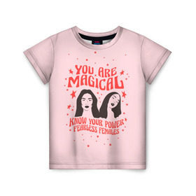 Детская футболка 3D с принтом Fearless females в Тюмени, 100% гипоаллергенный полиэфир | прямой крой, круглый вырез горловины, длина до линии бедер, чуть спущенное плечо, ткань немного тянется | 8 марта | feminism | girl power | like a girl | venus | весна | женщины | международный женский день | подарок | феминизм