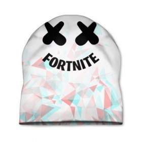 Шапка 3D с принтом FORTNITE x MARSHMELLO в Тюмени, 100% полиэстер | универсальный размер, печать по всей поверхности изделия | 2019 | dj | fortnite | game | glitch | marshmello | usa | америка | глитч | игра | клубная музыка | маршмелло | музыка | музыкант | ф | фортнайт