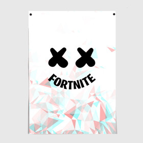 Постер с принтом FORTNITE x MARSHMELLO в Тюмени, 100% бумага
 | бумага, плотность 150 мг. Матовая, но за счет высокого коэффициента гладкости имеет небольшой блеск и дает на свету блики, но в отличии от глянцевой бумаги не покрыта лаком | 2019 | dj | fortnite | game | glitch | marshmello | usa | америка | глитч | игра | клубная музыка | маршмелло | музыка | музыкант | ф | фортнайт