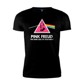 Мужская футболка премиум с принтом Pink Freud в Тюмени, 92% хлопок, 8% лайкра | приталенный силуэт, круглый вырез ворота, длина до линии бедра, короткий рукав | pink freud | sigmund freud | зигмунд фрейд | фрейд
