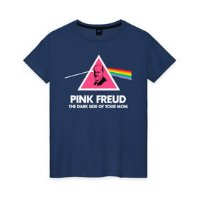 Женская футболка хлопок с принтом Pink Freud в Тюмени, 100% хлопок | прямой крой, круглый вырез горловины, длина до линии бедер, слегка спущенное плечо | pink freud | sigmund freud | зигмунд фрейд | фрейд