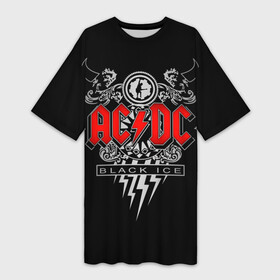 Платье-футболка 3D с принтом AC DC в Тюмени,  |  | ac dc | acdc | группы | метал | музыка | рок | хард рок | эйси диси | эйсидиси