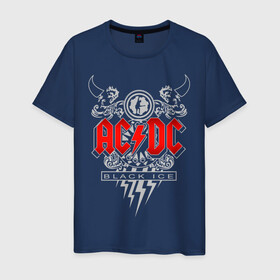 Мужская футболка хлопок с принтом AC/DC в Тюмени, 100% хлопок | прямой крой, круглый вырез горловины, длина до линии бедер, слегка спущенное плечо. | ac dc | acdc | группы | метал | музыка | рок | хард рок | эйси диси | эйсидиси