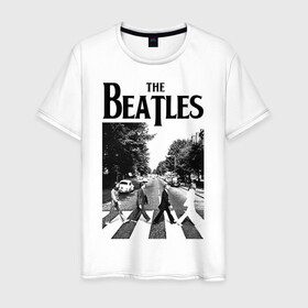 Мужская футболка хлопок с принтом The Beatles в Тюмени, 100% хлопок | прямой крой, круглый вырез горловины, длина до линии бедер, слегка спущенное плечо. | beatles | the beatles | битлз | битлс | битлы | группы | джон леннон | джордж харрисон | легенды | музыка | пол маккартни | ринго старр | рок