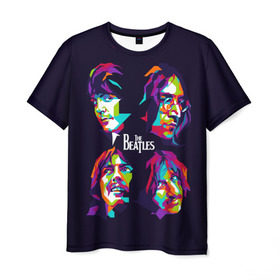 Мужская футболка 3D с принтом The Beatles в Тюмени, 100% полиэфир | прямой крой, круглый вырез горловины, длина до линии бедер | beatles | the beatles | битлз | битлс | битлы | группы | джон леннон | джордж харрисон | легенды | музыка | пол маккартни | ринго старр | рок