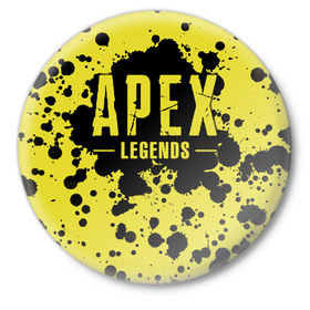 Значок с принтом Apex Legends в Тюмени,  металл | круглая форма, металлическая застежка в виде булавки | battle | royale | апекс | битва | боевой | королевская | легендс | лутбокс | оружие | робот | спектры | титан | шутер