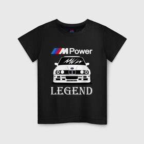 Детская футболка хлопок с принтом BMW Power LEGEND в Тюмени, 100% хлопок | круглый вырез горловины, полуприлегающий силуэт, длина до линии бедер | bmw | legend | motorsport | power | авто | автомобиль | бмв | бумер | бэха | крутая | легенда | машина | немецкое | тачка