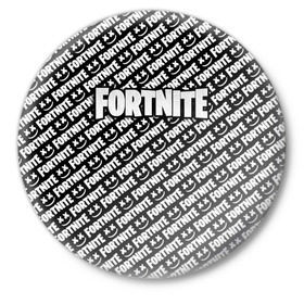 Значок с принтом Fortnite & Marshmello в Тюмени,  металл | круглая форма, металлическая застежка в виде булавки | Тематика изображения на принте: 