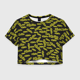 Женская футболка Cropp-top с принтом Салли Фейс в Тюмени, 100% полиэстер | круглая горловина, длина футболки до линии талии, рукава с отворотами | sally face | загадка | лицо | протез | салли фейс | соседи | странные | тайна | ужас | фишер