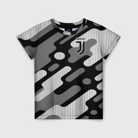 Детская футболка 3D с принтом Juventus  в Тюмени, 100% гипоаллергенный полиэфир | прямой крой, круглый вырез горловины, длина до линии бедер, чуть спущенное плечо, ткань немного тянется | club | football | juventus | италия | криштиану | роналду | футбол | черный | ювентус