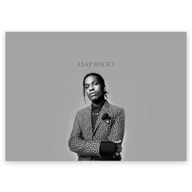 Поздравительная открытка с принтом A$AP ROCKY в Тюмени, 100% бумага | плотность бумаги 280 г/м2, матовая, на обратной стороне линовка и место для марки
 | Тематика изображения на принте: aap | asap | mob | rap | rocky | testing | альбом | американский | асап | банда | моб | раким | реп | роки | рэп | рэпер | тестинг | эйсап | эсап