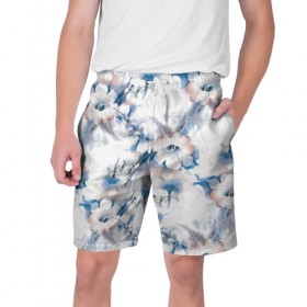 Мужские шорты 3D с принтом Цветочные узоры в Тюмени,  полиэстер 100% | прямой крой, два кармана без застежек по бокам. Мягкая трикотажная резинка на поясе, внутри которой широкие завязки. Длина чуть выше колен | 