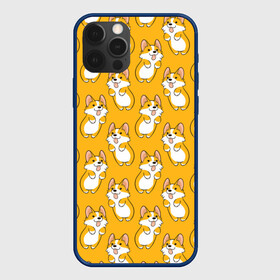 Чехол для iPhone 12 Pro с принтом Корги Паттерн 2 в Тюмени, силикон | область печати: задняя сторона чехла, без боковых панелей | веселый | лапочка | милый | мимими | оранжевый | пес | песик | собака | счастье | щенок