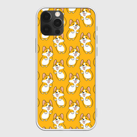 Чехол для iPhone 12 Pro Max с принтом Корги Паттерн 2 в Тюмени, Силикон |  | веселый | лапочка | милый | мимими | оранжевый | пес | песик | собака | счастье | щенок