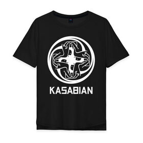 Мужская футболка хлопок Oversize с принтом Kasabian в Тюмени, 100% хлопок | свободный крой, круглый ворот, “спинка” длиннее передней части | kasabian | группы | касабиан | касейбиан | крис эдвардс | музыка | рок | рок группы | серджио пиццорно | том мейган