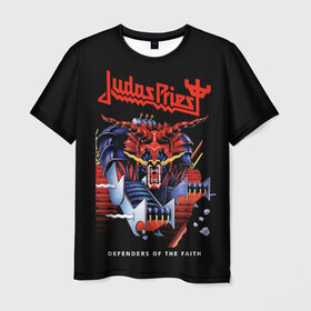 Мужская футболка 3D с принтом Judas Priest в Тюмени, 100% полиэфир | прямой крой, круглый вырез горловины, длина до линии бедер | judas priest | metal | rock | группы | метал | музыка | рок | хард рок | хэви метал