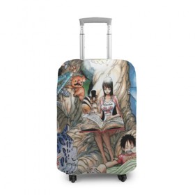 Чехол для чемодана 3D с принтом One Piece в Тюмени, 86% полиэфир, 14% спандекс | двустороннее нанесение принта, прорези для ручек и колес | 