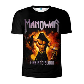 Мужская футболка 3D спортивная с принтом Manowar в Тюмени, 100% полиэстер с улучшенными характеристиками | приталенный силуэт, круглая горловина, широкие плечи, сужается к линии бедра | heavy metal | manowar | power metal | группы | метал | музыка | пауэр метал | рок | хеви метал