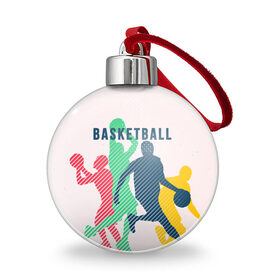Ёлочный шар с принтом Баскетбол в Тюмени, Пластик | Диаметр: 77 мм | баскет | баскетбол | вип | дизайн | люди | мяч | новинка | спорт | спортсмен | топ | тренд | человек
