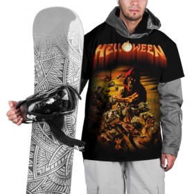 Накидка на куртку 3D с принтом Helloween в Тюмени, 100% полиэстер |  | heavy metal | helloween | metal | группа | метал | музыка | пауэр метал | рок | хэви метал