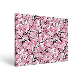 Холст прямоугольный с принтом Сакура в Тюмени, 100% ПВХ |  | blossoms | cherry | flower | pink | sakura | spring | white | абстракция | белые | весна | ветки | вишня | графика | иллюстрация | картинка | лепестки | мода | молодежная | орнамент | природа | рисунок | розовые | сакура