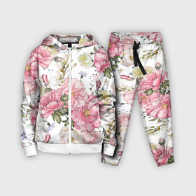 Детский костюм 3D с принтом Розовые розы в Тюмени,  |  | bouquet | fashion | flora | flowers | illustra | nature | ornament | patterns | petals | pink | roses | style | youth | белый | букет | графика | иллюстрация | картинка | лепестки | мода | молодежная | орнамент | природа | рисунок | розовые | розы